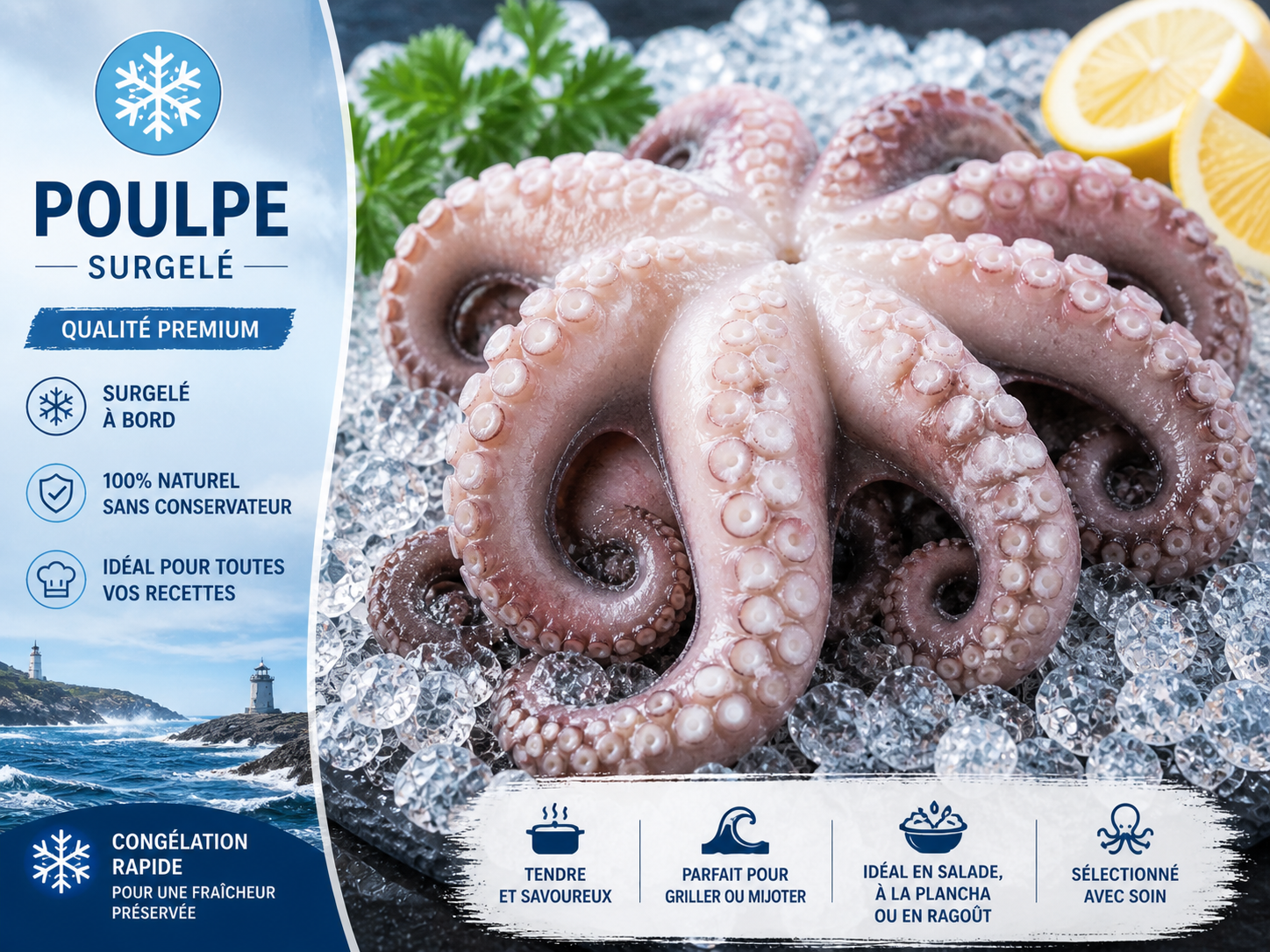 Poulpe surgelé