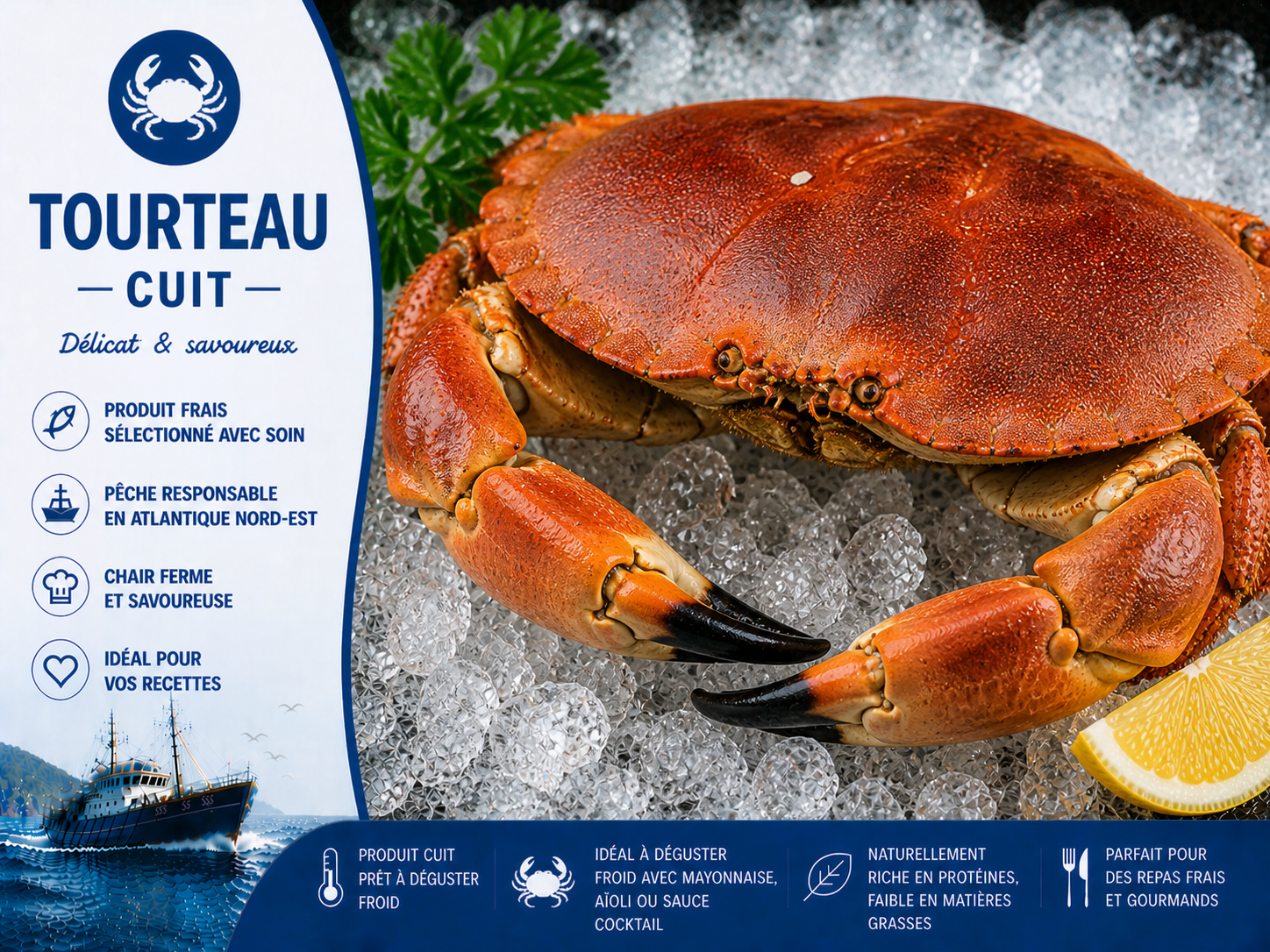 Tourteau cuit