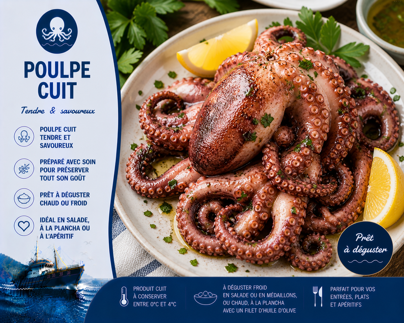 Poulpe cuit